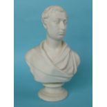 Prince of Wales: a white parian portrait bust on socle base, circa 1863, 244mm (commemorative,