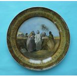 A large dish: Christ in the Cornfield (424) 330mm, gilding rubbed (prattware, pot lid, potlid)