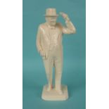 Winston Churchill: a Copeland Spode white pottery figure depicted standing, 244mm, (commemorative,