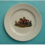 A rare dessert plate: Five Dogs (264B) (prattware, pot lid, potlid)