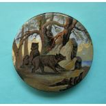 Bears on Rock (10) medium (prattware, pot lid, potlid)