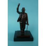 Winston Churchill: a bronzed spelter figure on ebonised base, 170mm overall, boxed (commemorative,