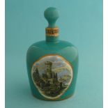 A fine scent flask and original stopper: Ruined Tower (377A) and Medieval Mansion (374) green