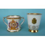 A small Shelley loving cup for 1937 George VI and a Minton beaker for 1937 Edward VIII (2) (