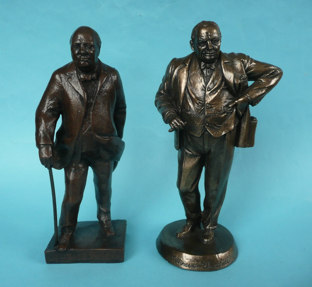 Winston Churchill: two composition figures depicted standing, tallest 226mm (2) (commemorative,