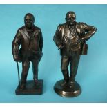 Winston Churchill: two composition figures depicted standing, tallest 226mm (2) (commemorative,