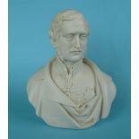 1853 Albert: a Copeland white parian portrait bust after J. S. Westmacott, 230mm (commemorative,