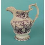 1832 Reform: a purple printed pottery jug, 210mm (commemorative commemorate)