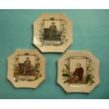 Disraeli: three octagonal plates (3) (commemorative commemorate)