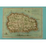 Napoleon Bonaparte: a rare folding hand coloured map of ‘The Island & Fort of St Helena’ by Lieut