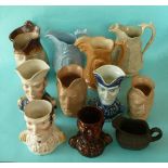 Wellington: eleven various moulded jugs each with a minor defect (11) (commemorative commemorate)