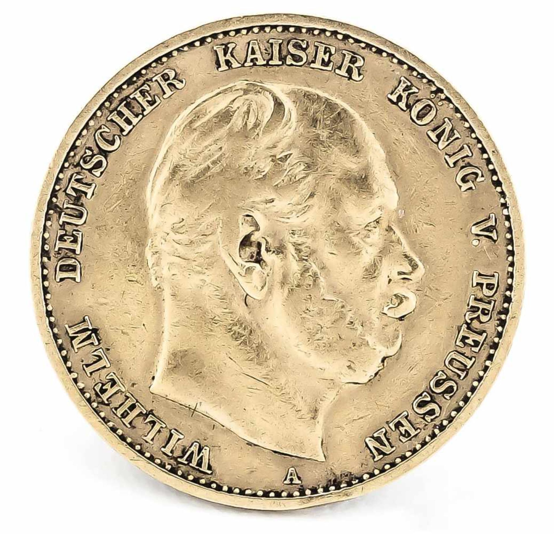 10 Mark, Preußen, Wilhelm Deutscher Kaiser König von Preußen, 1880 A, in s-ss