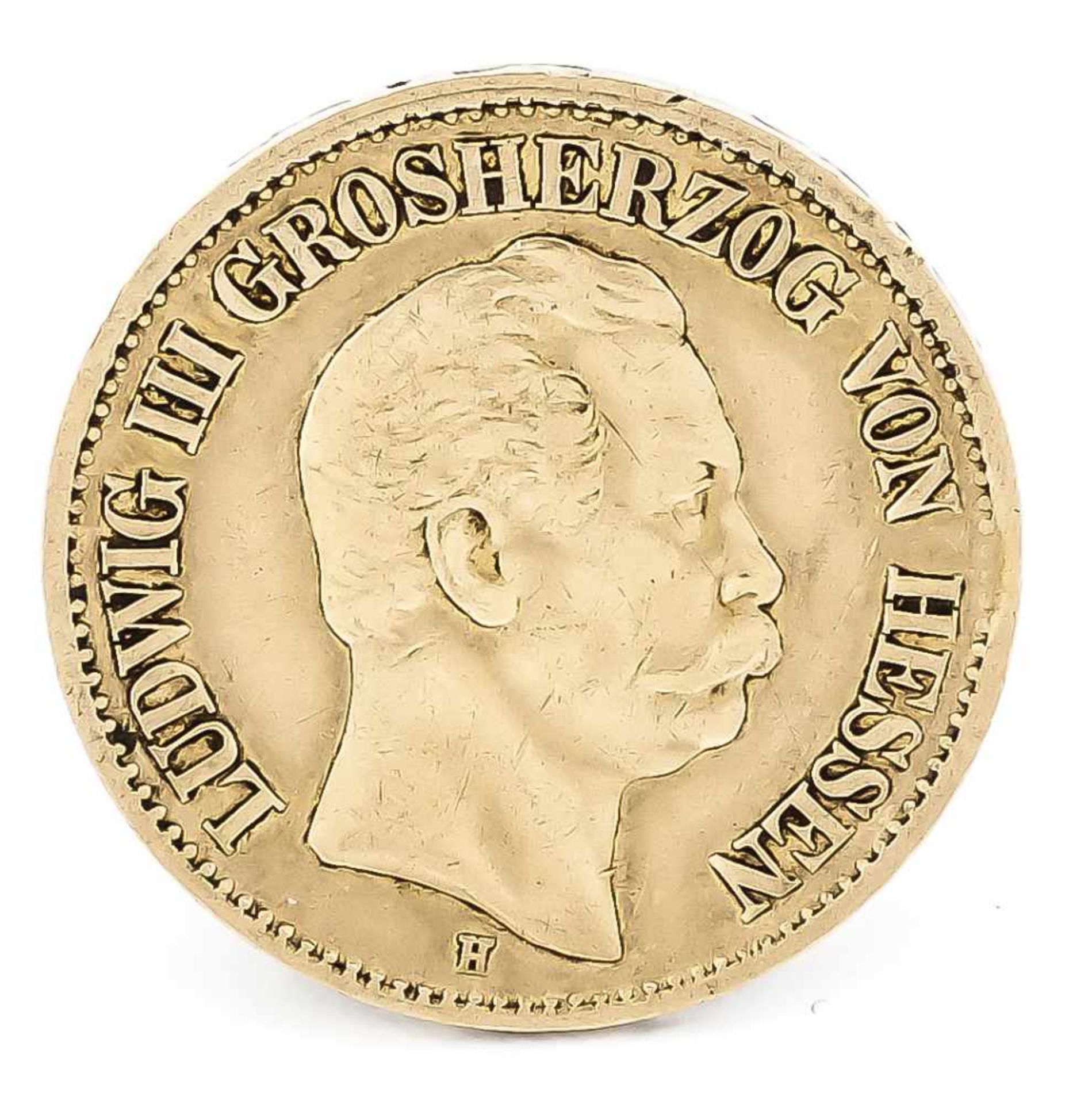 10 Mark, Hessen, Ludwig III., Großherzog von Hessen, 1875 H, in s