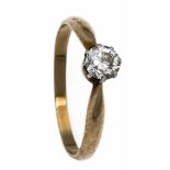 Brillant-Ring RG 585/000 mit einem Brillanten 0,40 ct l.get.W/SI, RG 57, 2,0 g