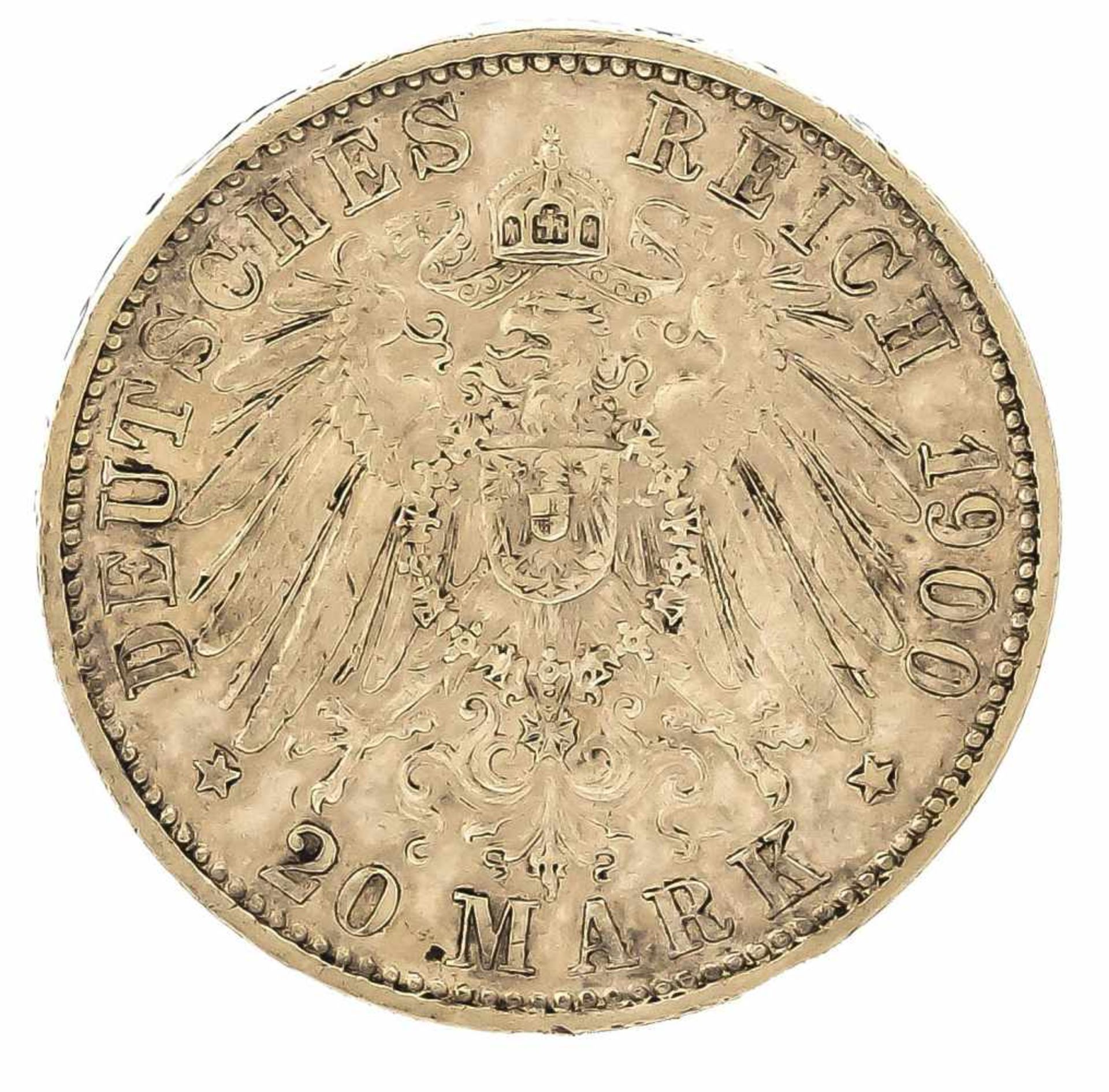 20 Mark, Sachsen-Meiningen, Georg II Herzog von Sachsen-Meiningen, 1900 D, in ss - Bild 2 aus 2