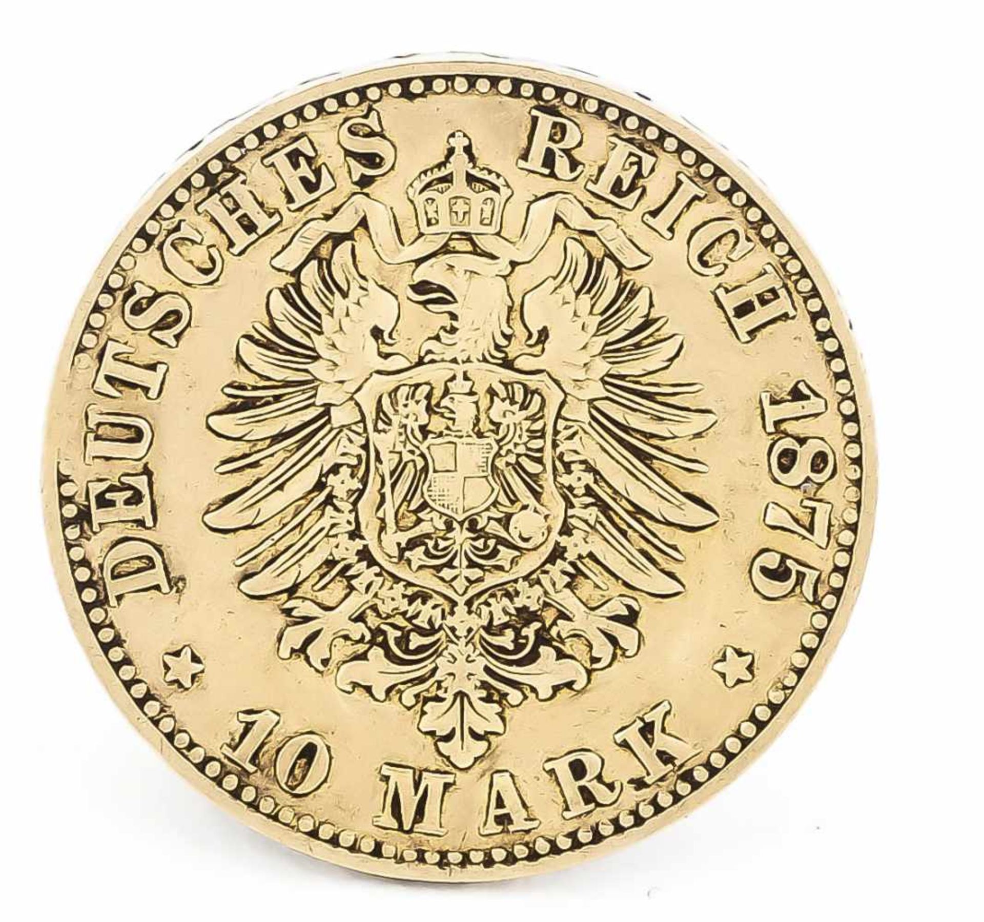 10 Mark, Hessen, Ludwig III., Großherzog von Hessen, 1875 H, in s - Bild 2 aus 2
