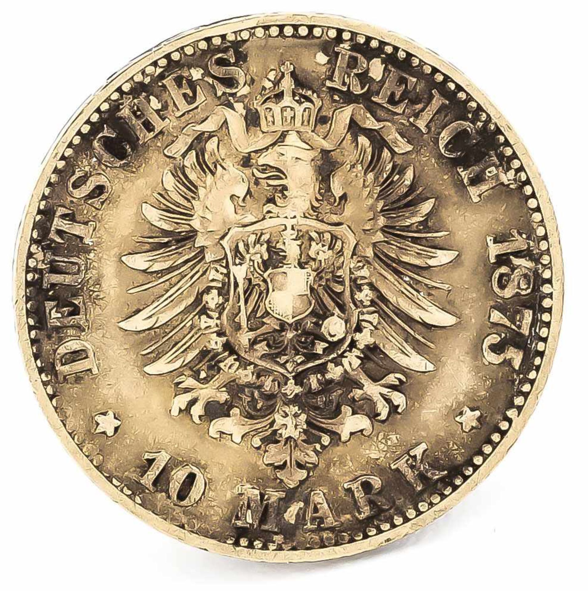 10 Mark, Preußen, Wilhelm Deutscher Kaiser König von Preußen, 1873 C, in s-ss - Bild 2 aus 2