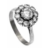 Brillant-Ring WG 585/000 mit einem Brillanten 0,80 ct feines Weiß - Weiß (G-H)/VS-SI und 10