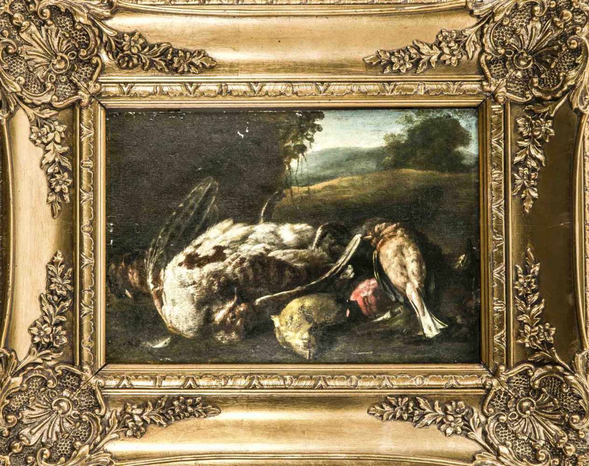 Jan Weenix (1640/41-1719) Umkreis/Schule, jagdliches Stillleben mit toten Vögeln, Öl/Holz,