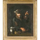 Anonymer Maler des 18. Jh., "Der Alchemist", älterer Mann mit Flasche, Büchern und weiteren