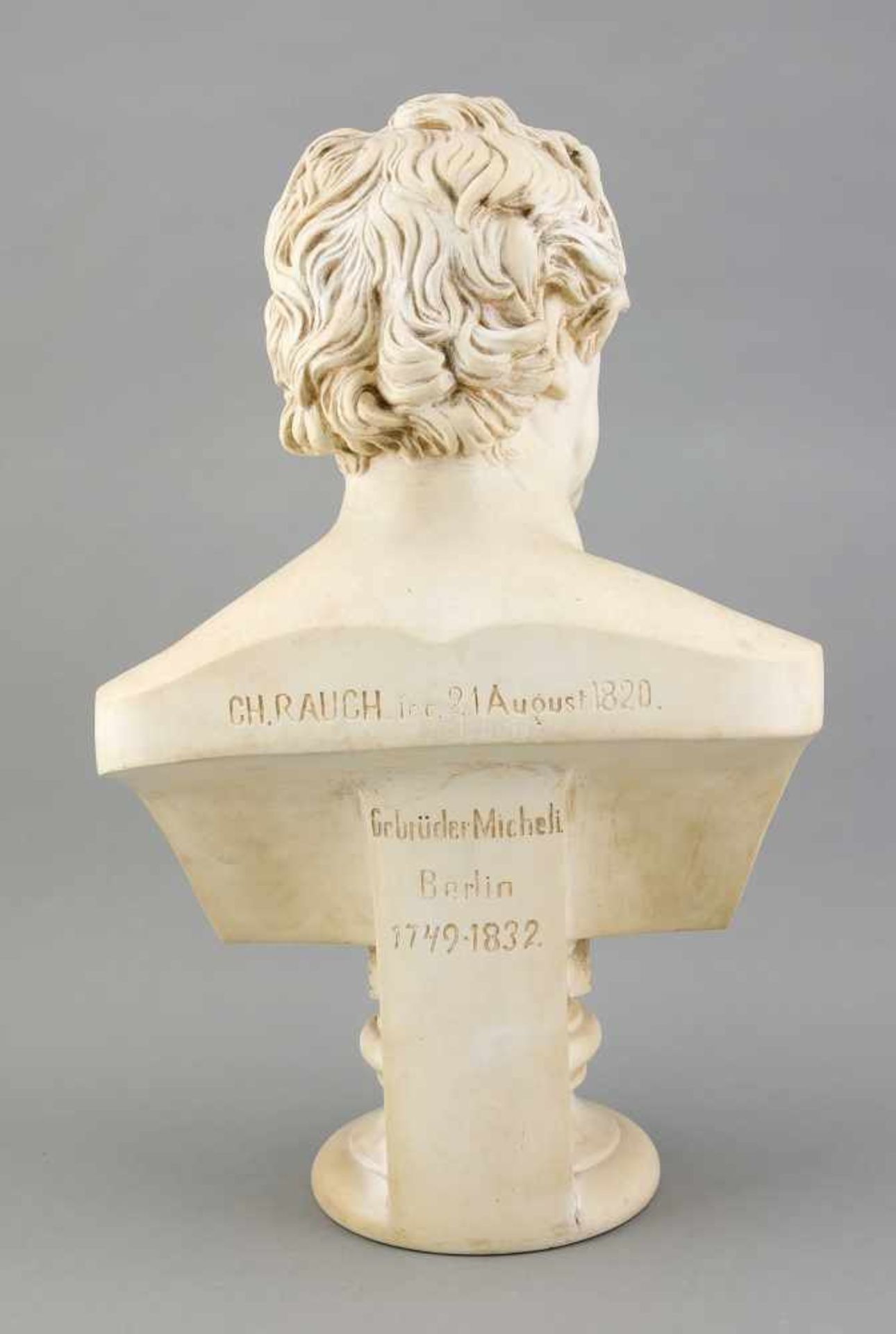 Christian Daniel Rauch (1777-1857) nach, große Portraitbüste von Goethe, marmorimitierende - Bild 2 aus 2