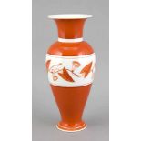 Vase, KPM-Berlin, Marke vor 1945, 1.W., Malermarke, Form Juventute, Vase mit eisenrotem Fond und