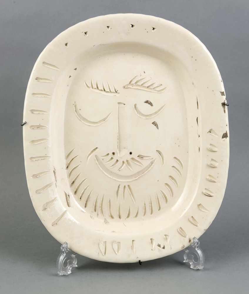 Keramik-Teller, PABLO PICASSO, (Málaga 1881 - 1973 Mougins), Edition Picasso, Madoura Plain Feu,