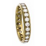 Brillant-Ring GG 585/000 rundherum mit Brillanten, zus. 1,5 ct TW-W/VS, RG 59, 3,2 g