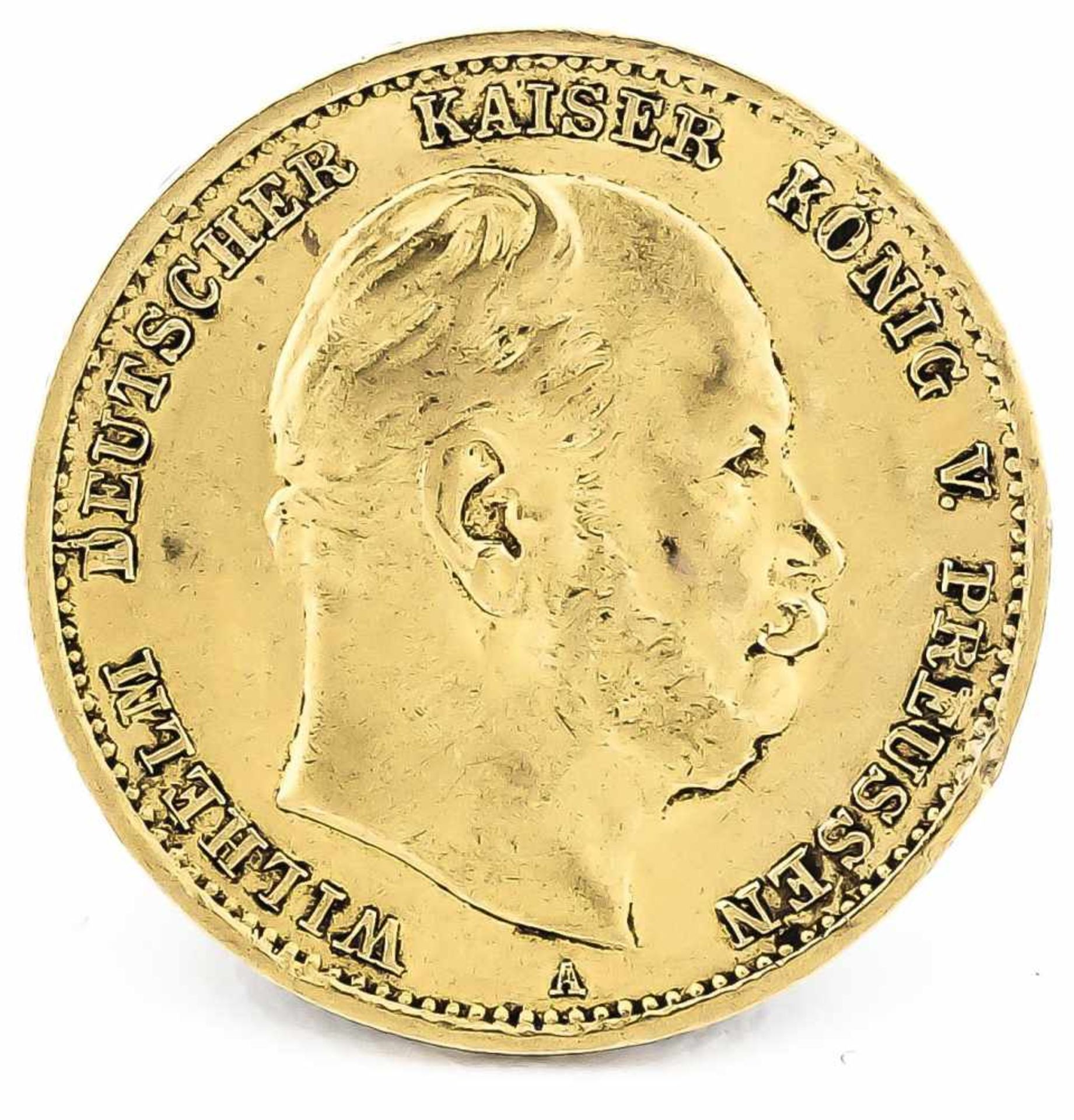 10 Mark, Preußen, Wilhelm Deutscher Kaiser König von Preußen, 1875 A, in ss-vz