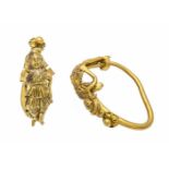 Antikschmuck Gold, wohl etruskisch 800 - 100 v. Chr., Ohrringe, L. 29 mm, 8,8 g