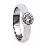 Brillant-Ring WG 585/000 mit einem Brillanten 0,25 ct l.get.W/P1, RG 51, 4,7 g