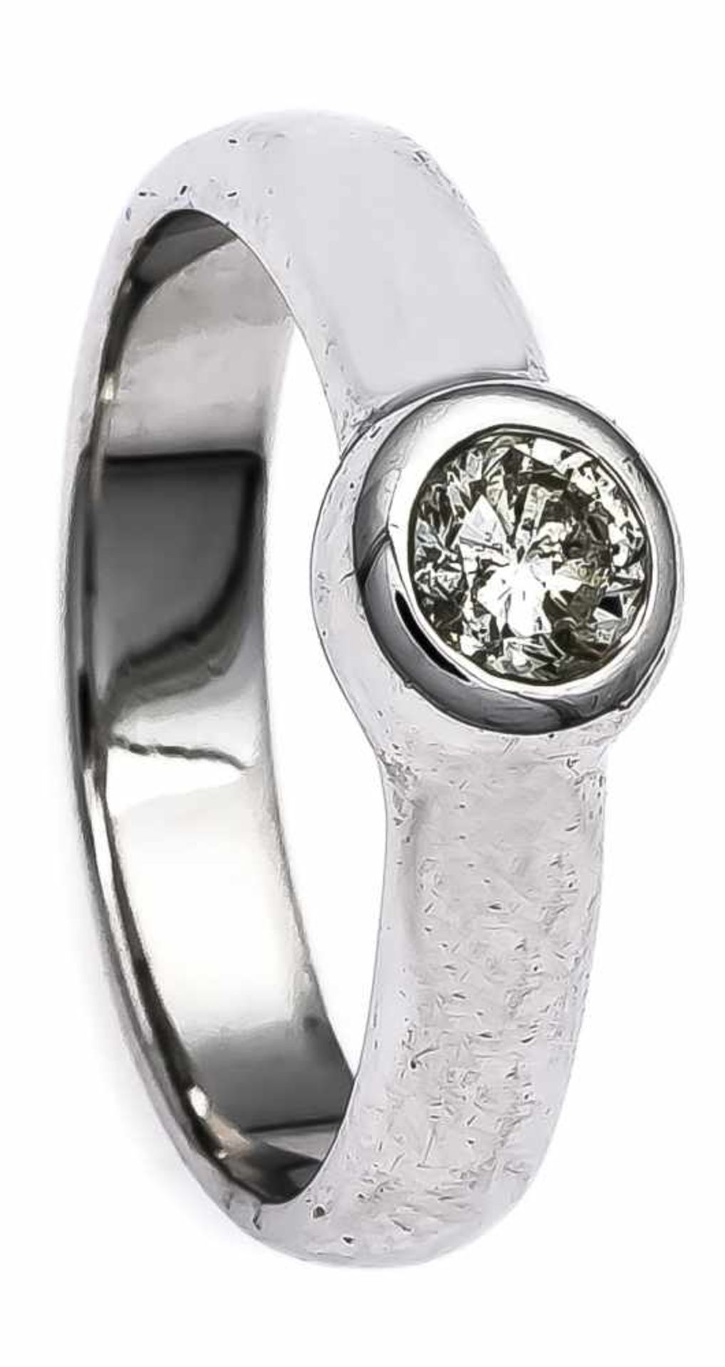 Brillant-Ring WG 585/000 mit einem Brillanten 0,25 ct l.get.W/P1, RG 51, 4,7 g