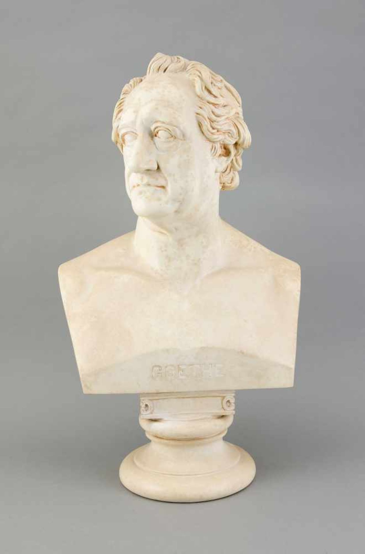 Christian Daniel Rauch (1777-1857) nach, große Portraitbüste von Goethe, marmorimitierende