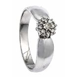 Brillant-Ring WG 585/000 mit 9 Brillanten, zus. 0,30 ct l.get.W./SI2-P1, RG 65, 3,9 g