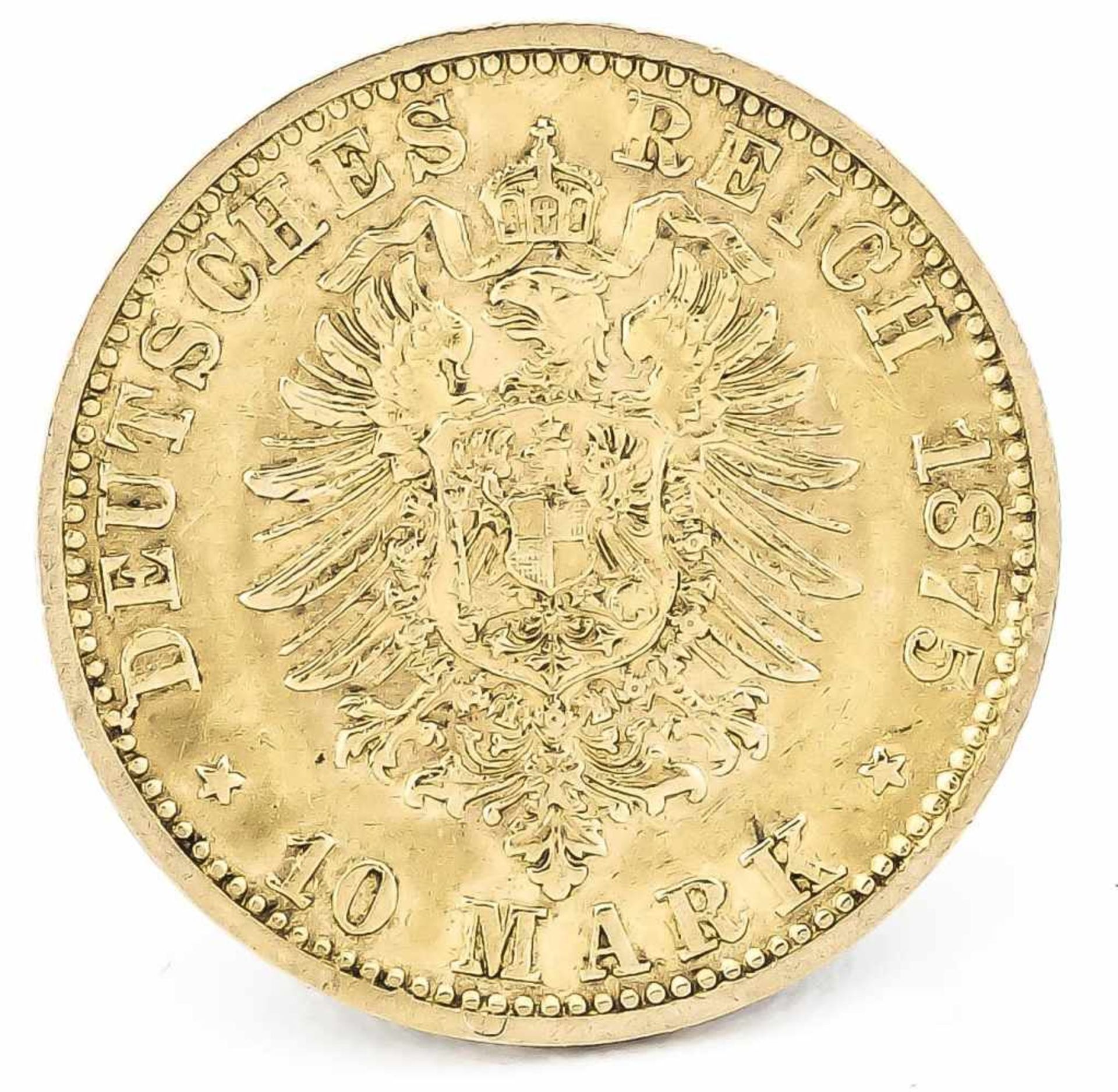 10 Mark, Preußen, Wilhelm Deutscher Kaiser König von Preußen, 1875 A, in ss - Bild 2 aus 2