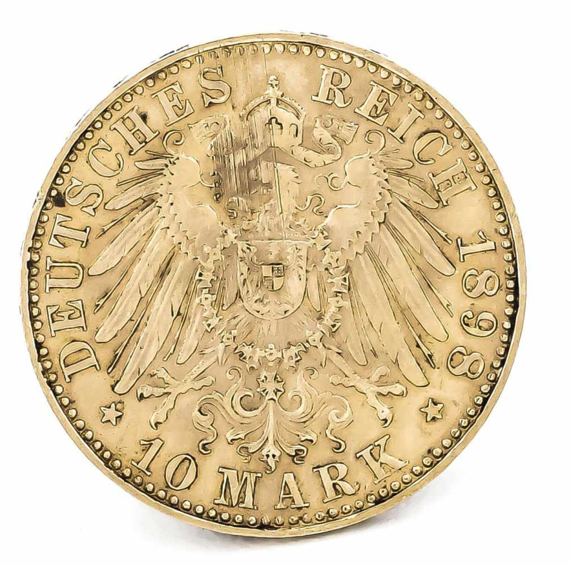 10 Mark, Sachsen, Albert König von Sachsen, 1898 E, in ss-vz - Bild 2 aus 2