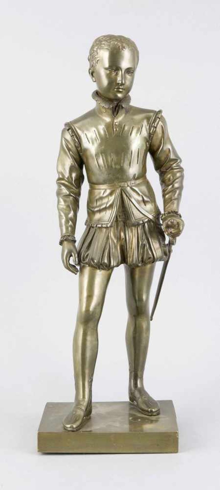 Francois Joseph Bosio (1768-1845), Bronze-Plastik "Henri IV", auf rechteckigem Sockel