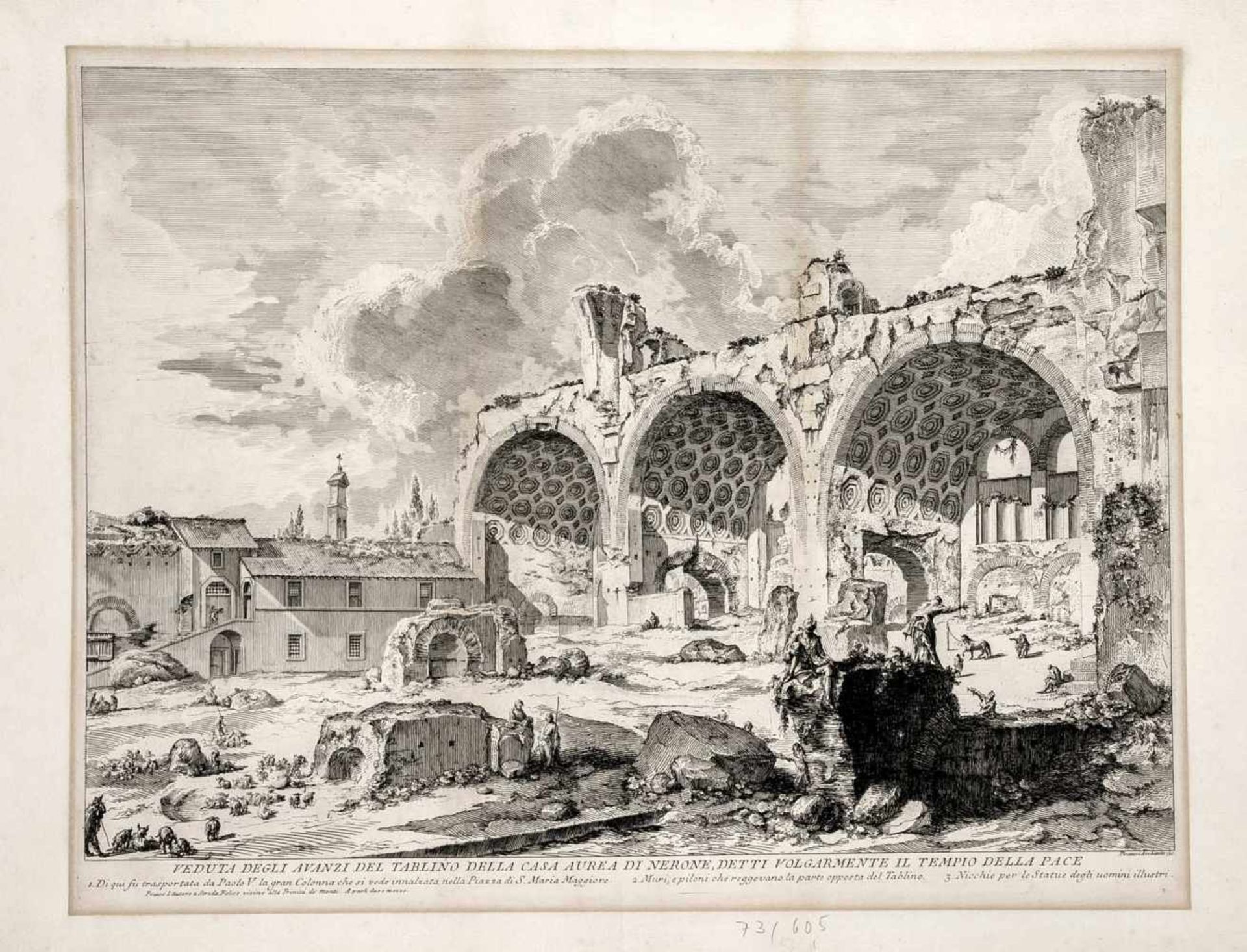 Giovanni Battista Piranesi (1720-1778), "Veduta degli Avanzi del Tablino della Casa Aurea di