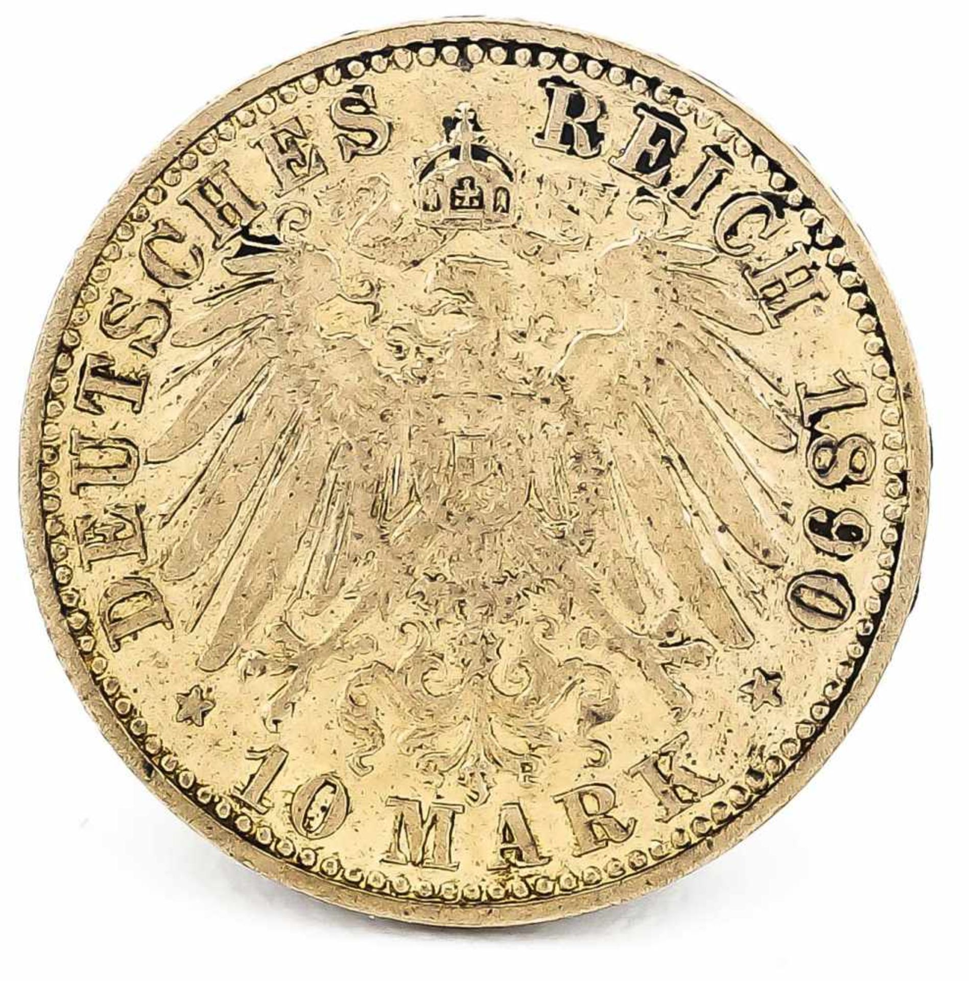 10 Mark, Preußen, Wilhelm II. Deutscher Kaiser König von Preußen, 1890 A, in s-ss - Bild 2 aus 2