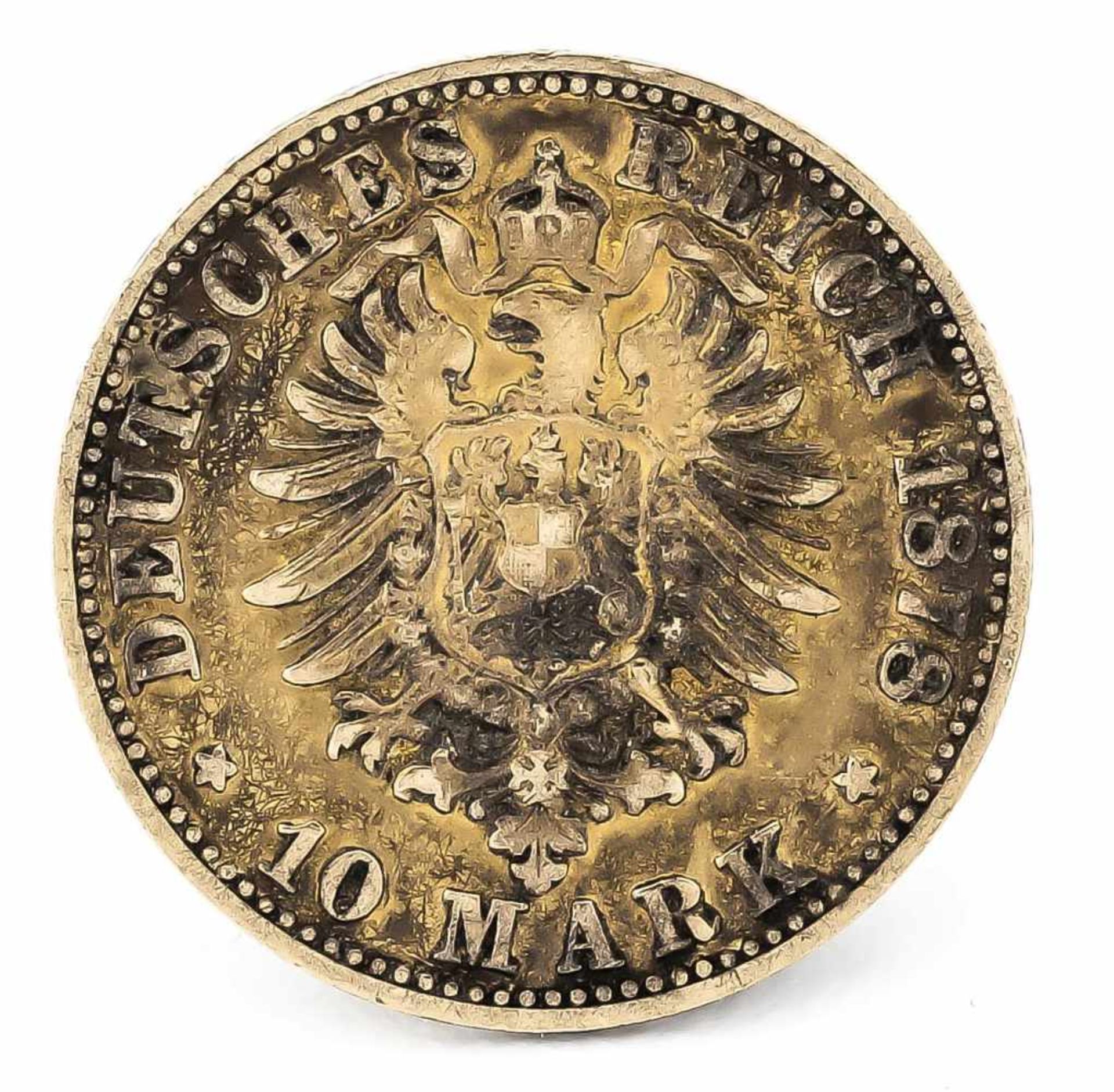 10 Mark, Preußen, Wilhelm Deutscher Kaiser König von Preußen, 1878 A, in ss - Bild 2 aus 2