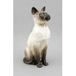 Siam-Katze, Beswick, England, 20. Jh., naturalistisch staffiert, H. 36 cm