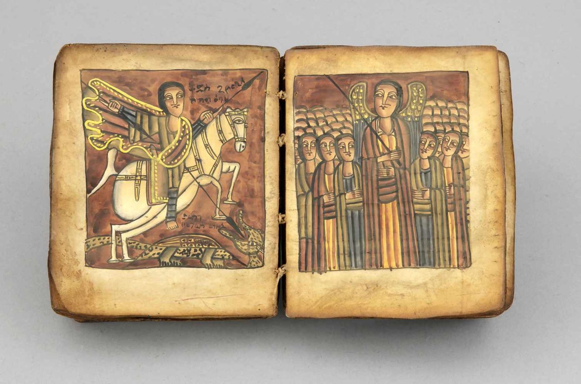 Altäthiopischer Codex mit christlichen Mönchsregeln, Tusche und Tempera auf Pergamentzwischen - Bild 3 aus 4