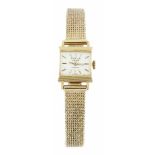 Kienzle Damenarmbanduhr, Gehäuse GG 750/000, Milanaise Uhrband 585/000 Gold, HandaufzugETA 2487,