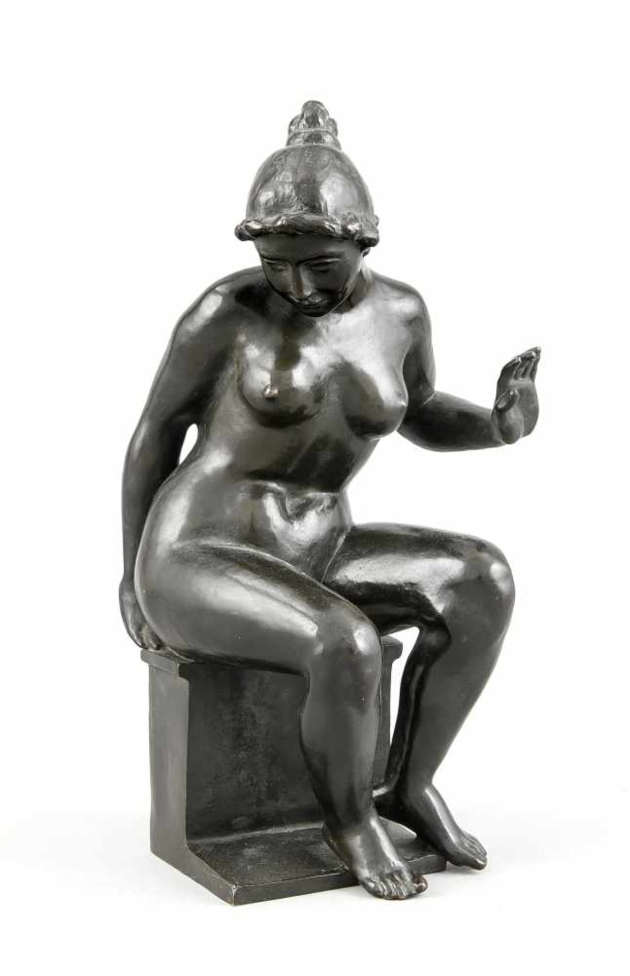Aristide Maillol (1861-1944), "Leda", auf einem Postament sitzender und im Aufstehenbegriffener,