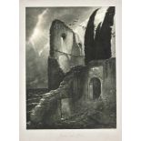 Arnold Böcklin (1827-1901), nach, "Ruine am Meer", düstere Pastorale aus der FlorentinerWerkphase,