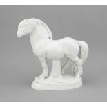 Stehendes Pferd, Meissen, Marke nach 1934, Jahreszeichen für 1954, 1. W., Entwurf WilliMünch-Khe (