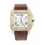 HAU Cartier Santos 100 XL Ref. 4721, mit Brillanten ges. ca. 3ct. wohl TW/Si, 750/000Gold, mit