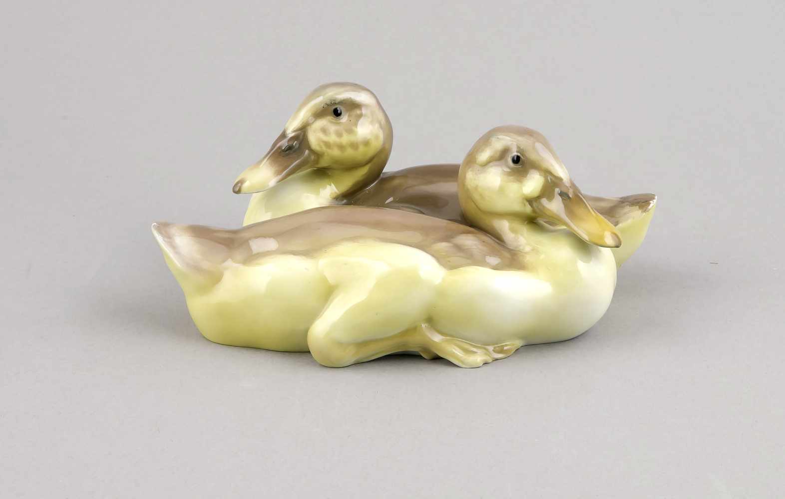 Entenpaar, Rosenthal, Selb, Marke der Kunstabteilung für 1934-56, 2. W., Entwurf von Th.Kärner, zwei