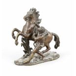 Guillaume Coustou (1677-1746), nach, Pferdebändiger (Cheval de Marly), Bronze, braunpatiniert,
