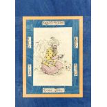 Miniatur, Persien oder Deccan, wohl um 1800. Tinte und transparente Wasserfarbe aufPapier. Mann in